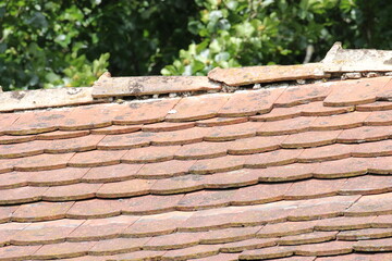 Altes Biber Schwanz Dach Dachziegel Biberschwanz