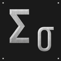 Greek alphabet stone texture, Sigma on dark background