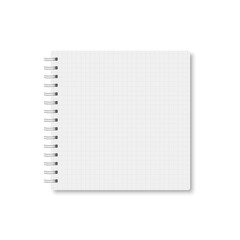 Vector square copybook with metallic white spiral