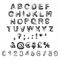 Abstract modern transparent alphabet fonts and numbers. Typography fonts uppercase. Vector illustration