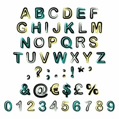 Abstract modern alphabet fonts and numbers. Typography fonts uppercase. Vector illustration