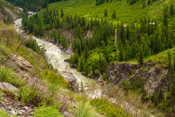 The Mazhoy cascade on the Chuya River - the venue for rafting competitions