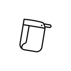Face shield icon line style isolated on white background. Vector illustration