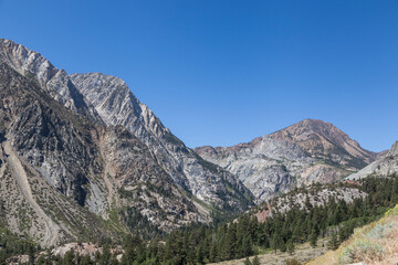 Naklejka premium paisaje de montaña de parque nacional de yosemite en EEUU