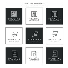 Letter F Logo With Minimalist Style. F Decoration logo Design template