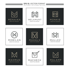 M Logo. Letter M Logo. M Monogram. M Lineart