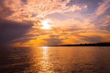 Fototapeta na wymiar Beautiful summer sunset in North Bay 