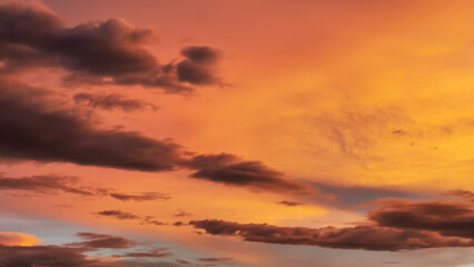 red sky with clouds