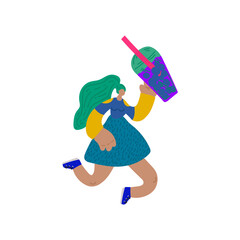 A set of illustrations of girls drawn in the Doodle style. Human characters drawn by hand in a fashionable style. Fashion girls are drawn to the web site or for social networking. Vector illustration