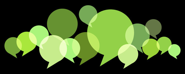 multicolored speech bubbles row