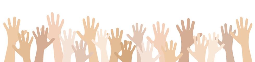 many people stretch their hands up