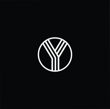 Minimal elegant monogram art logo. Outstanding professional trendy awesome artistic Y YY YYY initial based Alphabet icon logo. Premium Business logo white color on black background