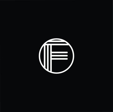Minimal elegant monogram art logo. Outstanding professional trendy awesome artistic F FF FFF initial based Alphabet icon logo. Premium Business logo white color on black background