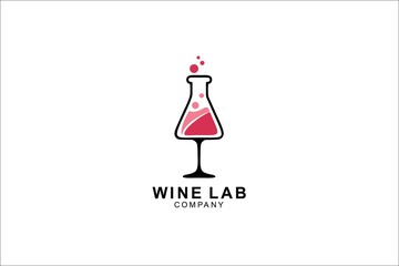 Obraz na płótnie Canvas wine laboratory logo template design. symbol illustration.