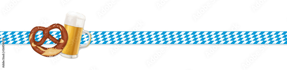 Wall mural blue and white checkered Oktoberfest banners