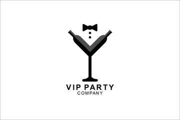 wine bow tie tuxedo logo design inspiration