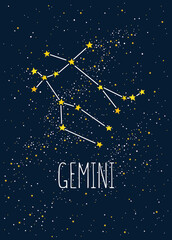 Obraz na płótnie Canvas Zodiac constellation on the night sky background