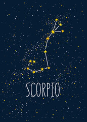 Fototapeta na wymiar Zodiac constellation on the night sky background