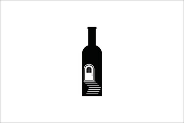 wine cellar logo template design. symbol illustration.