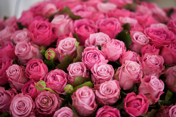 The composition is made by florists from fresh flowers rose at the party