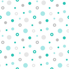 Circle seamless pattern. Colorful geometric pattern. Abstract background with circles. Childish repeating texture bubbles. Vector illustration. Modern ornament. Design paper, wallpaper, textile, cloth