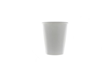 White disposable paper cup for drinks at isolated background, coffee to go, delivery, take away, restaurant, cafe concept  