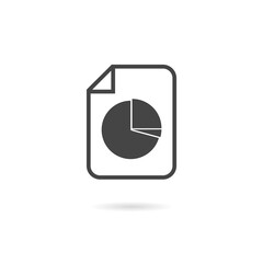 Business report icon with shadow