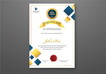 Certificate of Appreciation Layout with Placeholder