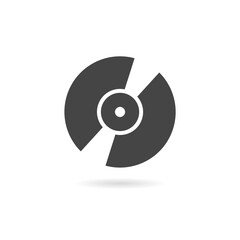 Vinyl icon with shadow