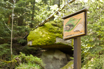 The rock formation with the name Dragon´s mouth - Bear trail - NP Sumava