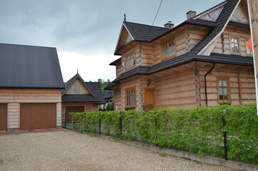 Drewniane domy góralskie, Chochołów, Polska - obrazy, fototapety, plakaty