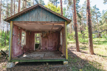 Holiday summer resort Izumrudnoe Emerald in Prypiat, Chernobyl exclusion Zone. Chernobyl Nuclear...