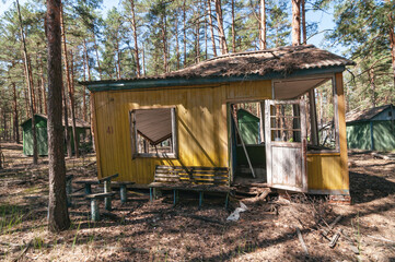Holiday summer resort Izumrudnoe Emerald in Prypiat, Chernobyl exclusion Zone. Chernobyl Nuclear...