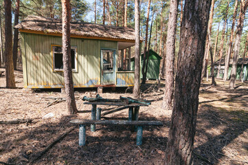 Holiday summer resort Izumrudnoe Emerald in Prypiat, Chernobyl exclusion Zone. Chernobyl Nuclear...