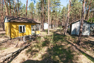 Holiday summer resort Izumrudnoe Emerald in Prypiat, Chernobyl exclusion Zone. Chernobyl Nuclear Power Plant Zone of Alienation in Ukraine