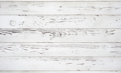 Weathered white wooden background texture. Top view surface of the table.