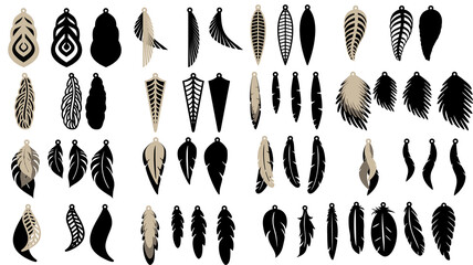 Feather Earring Template Laser Cut