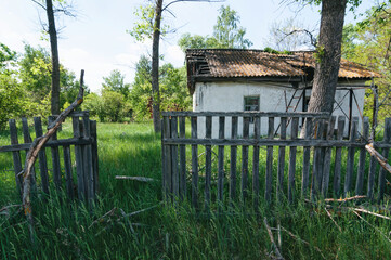 House in Prypiat, Chernobyl exclusion Zone. Chernobyl Nuclear Power Plant Zone of Alienation in...