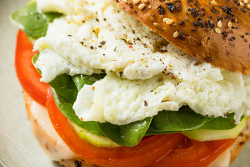 Homemade Healthy Eggwhite Bagel Sandwich