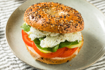 Homemade Healthy Eggwhite Bagel Sandwich