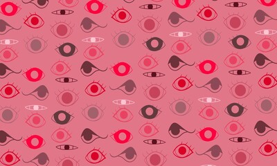 pink eyes seamless pattern