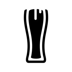 Beer glass foam black sign icon vector illustration