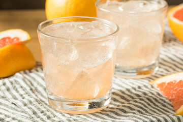 Refreshing Cold Sparkling Grapefruit Water