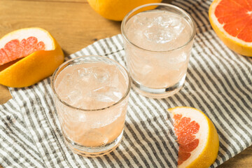 Refreshing Cold Sparkling Grapefruit Water