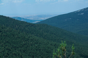 Fototapeta premium góry szczyty las niebo drzewa hiszpania