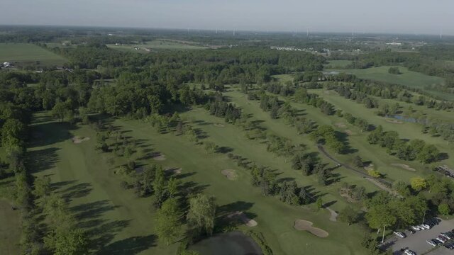 4K Aerial Shot of Golf Course in Summer