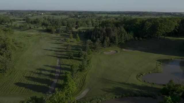4K Aerial Shot of Golf Course