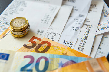 receipts, notes and coins; payment of daily expenses.