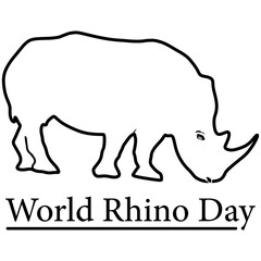 World Rhino Day, Vector illustration.