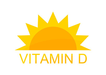 Vitamin D symbol sun icon design.